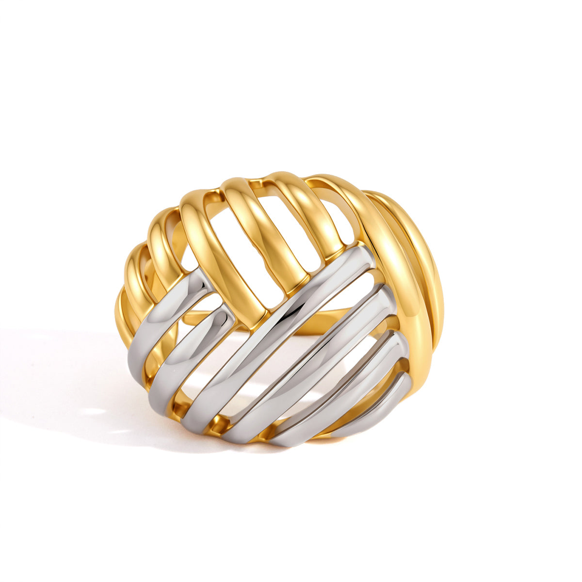 Meltemi Latticed Two-Tone Ring