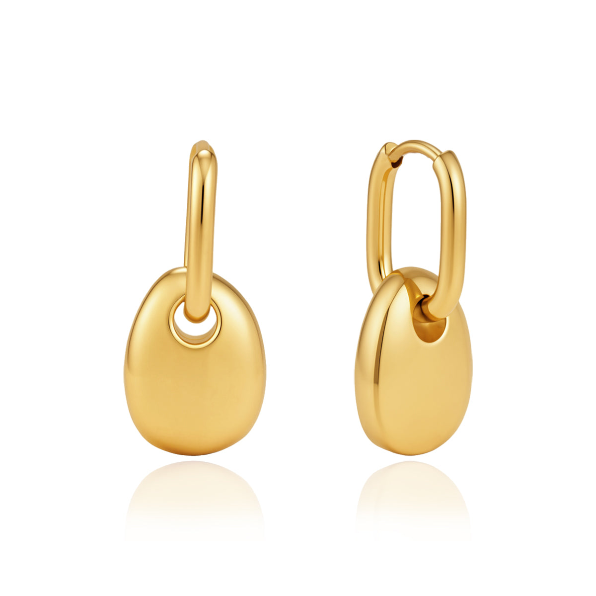 Marea Domed Charm Huggie Earrings