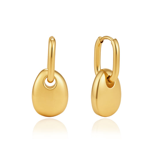 Marea Domed Charm Huggie Earrings