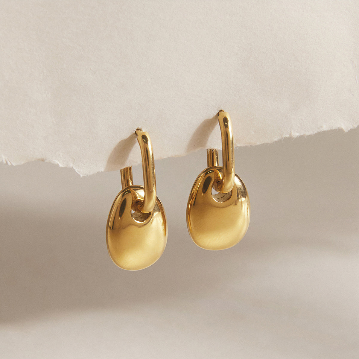 Marea Domed Charm Huggie Earrings