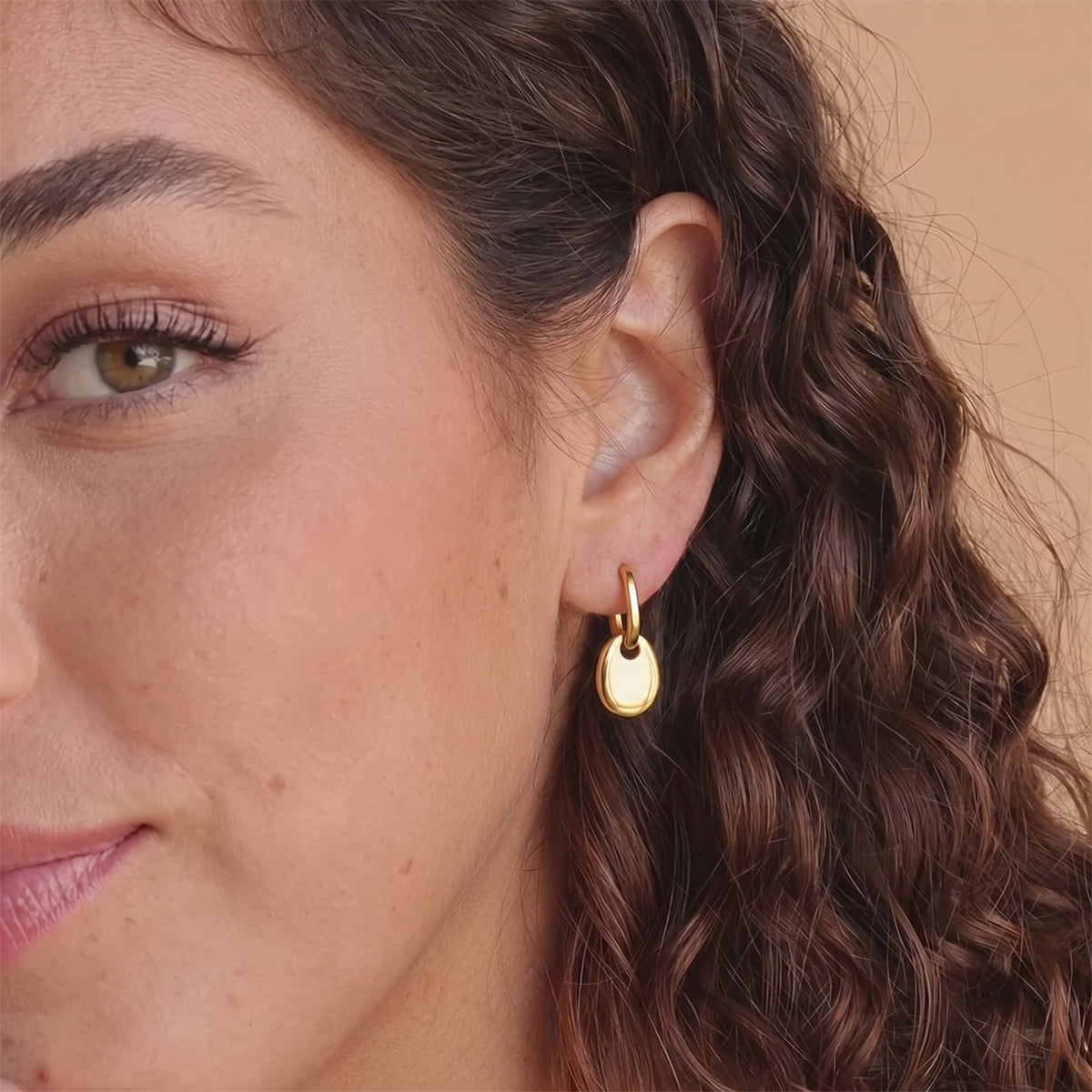 Marea Domed Charm Huggie Earrings