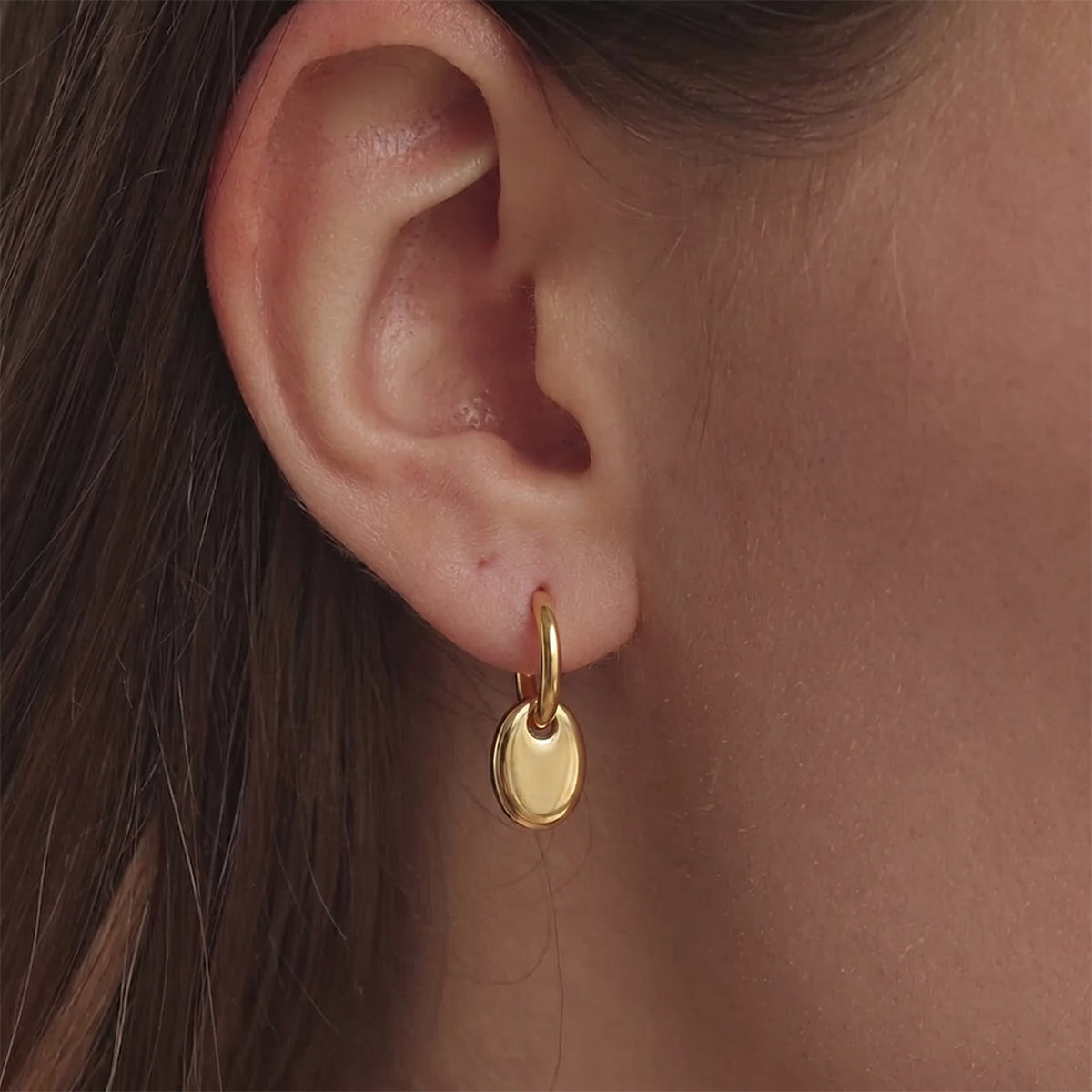 Marea Domed Charm Huggie Earrings