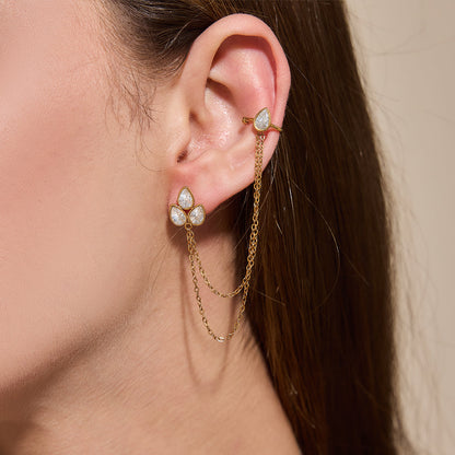 Marea Draped Petal Cuff Earrings