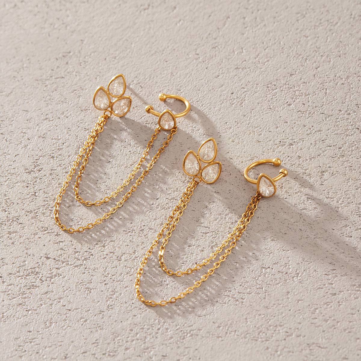 Marea Draped Petal Cuff Earrings