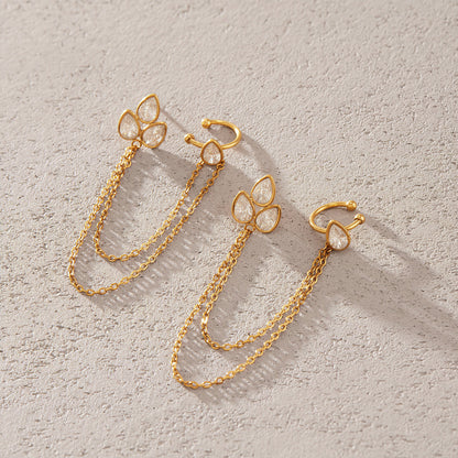 Marea Draped Petal Cuff Earrings