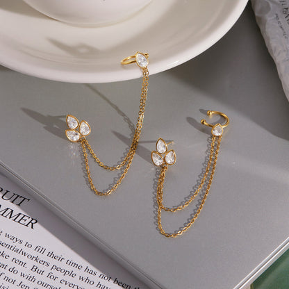 Marea Draped Petal Cuff Earrings
