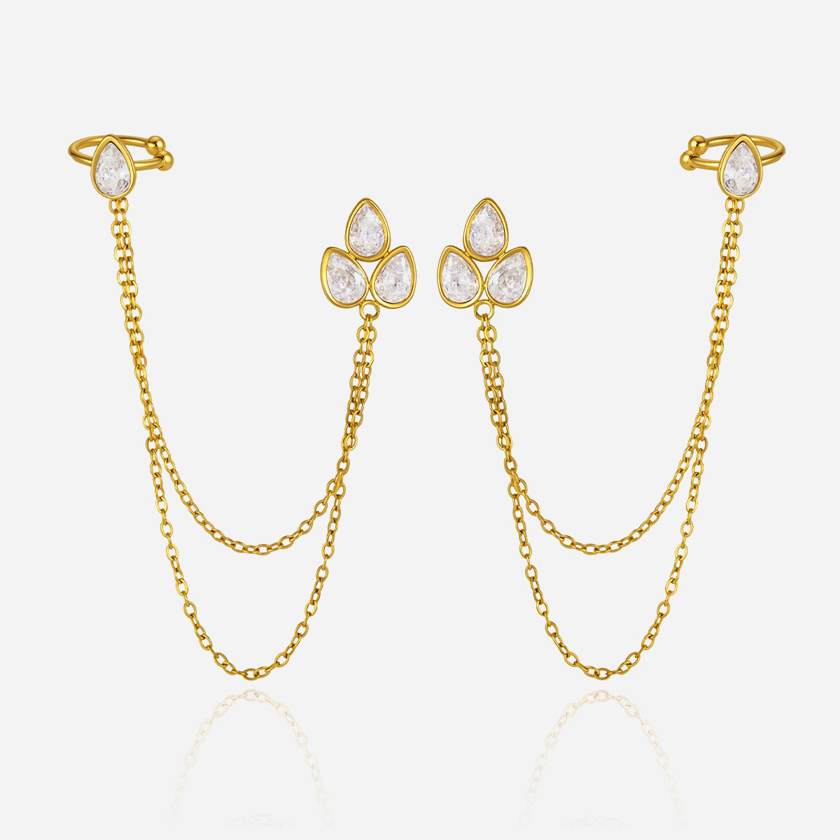 Marea Draped Petal Cuff Earrings