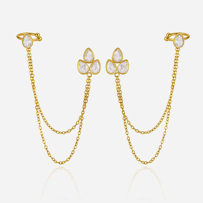Marea Draped Petal Cuff Earrings