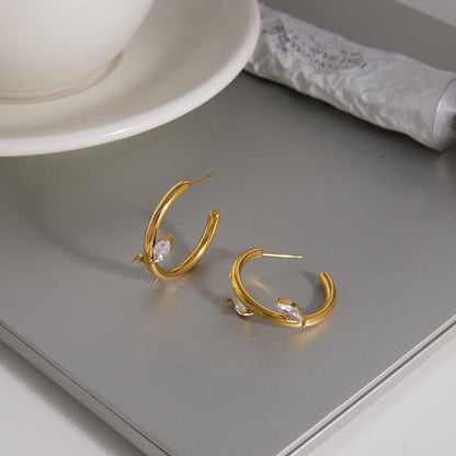 Mistral Navette Crescent Earrings