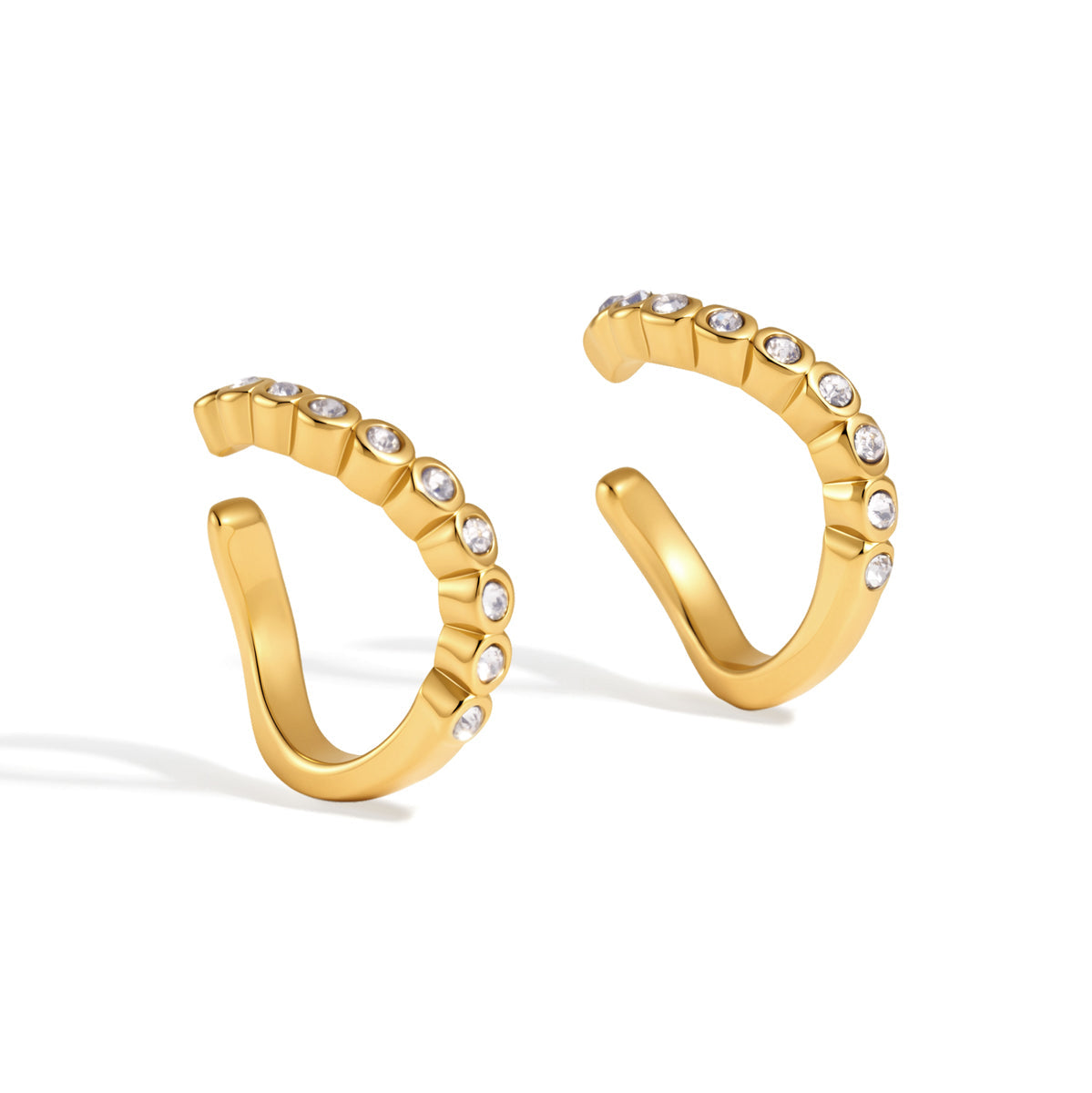 Marea Crested Stone Cuff Earrings