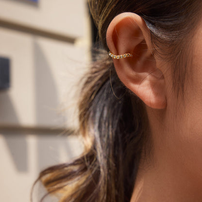 Marea Crested Stone Cuff Earrings