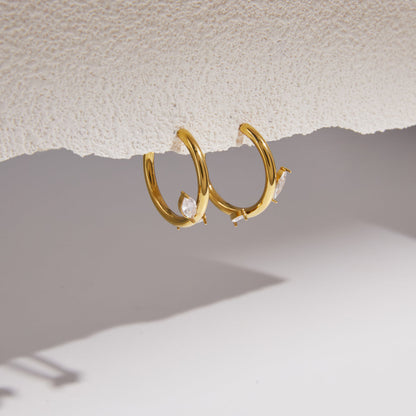 Mistral Navette Crescent Earrings