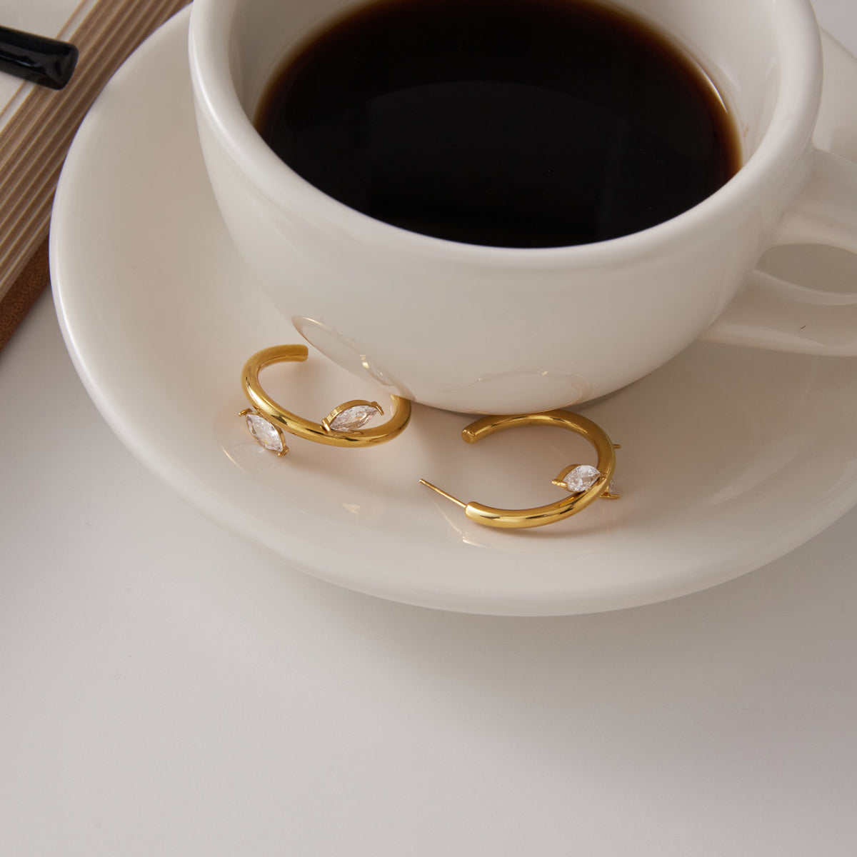 Mistral Navette Crescent Earrings