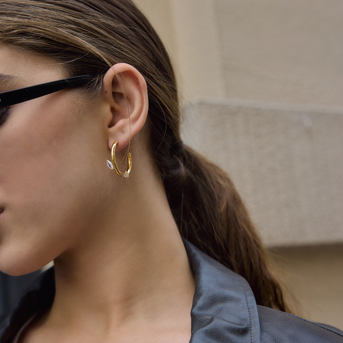 Mistral Navette Crescent Earrings