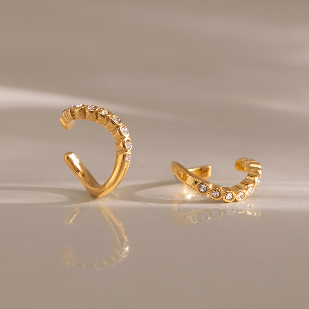 Marea Crested Stone Cuff Earrings