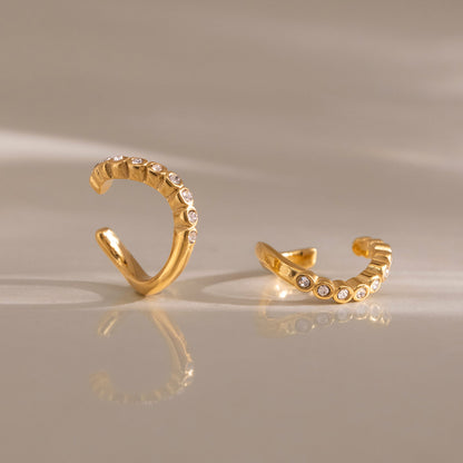 Marea Crested Stone Cuff Earrings