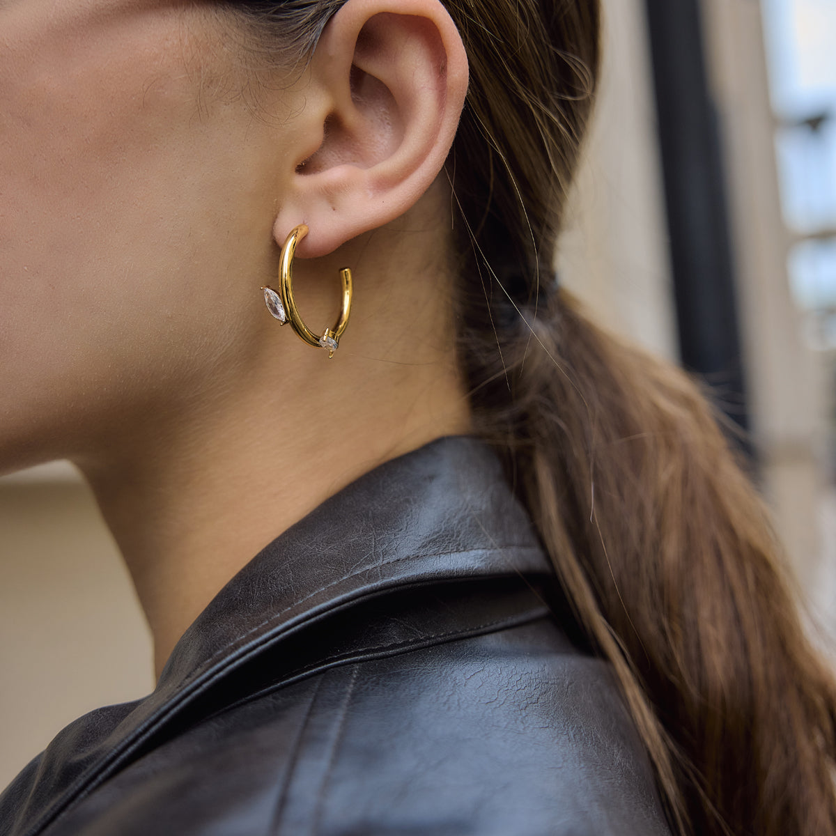 Mistral Navette Crescent Earrings