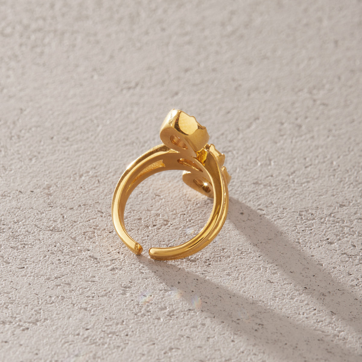 Solene Triple Bezel Adjustable Ring