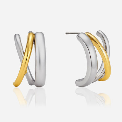Caleta Twin Band Hoop Earrings