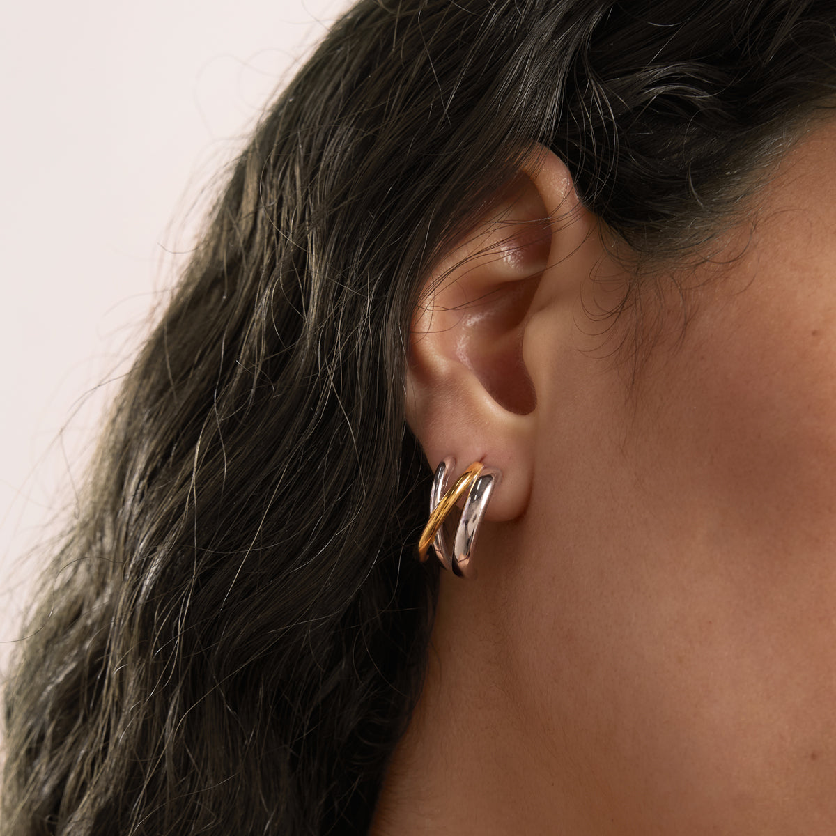 Caleta Twin Band Hoop Earrings