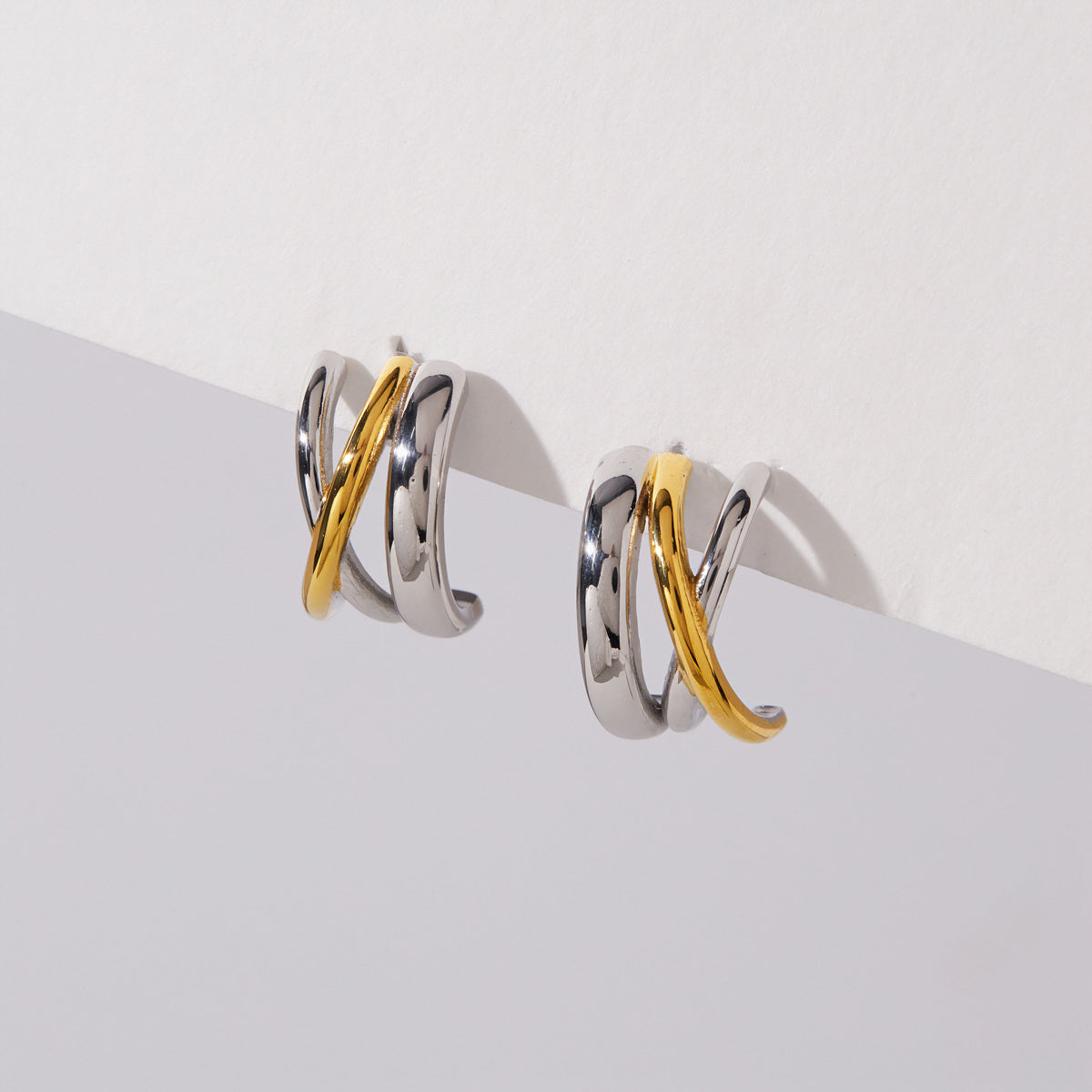 Caleta Twin Band Hoop Earrings