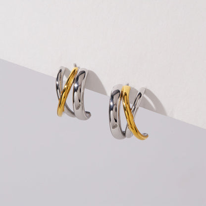 Caleta Twin Band Hoop Earrings