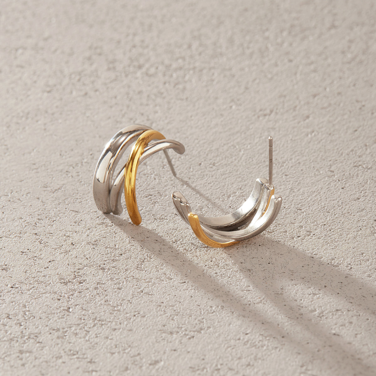 Caleta Twin Band Hoop Earrings