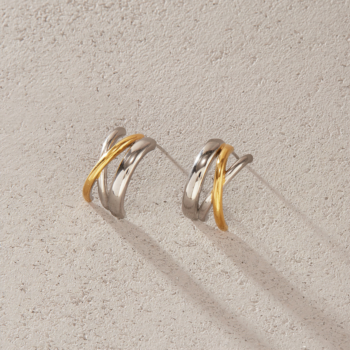 Caleta Twin Band Hoop Earrings