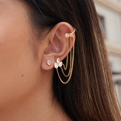 Marea Cascading Link Cuff Earrings