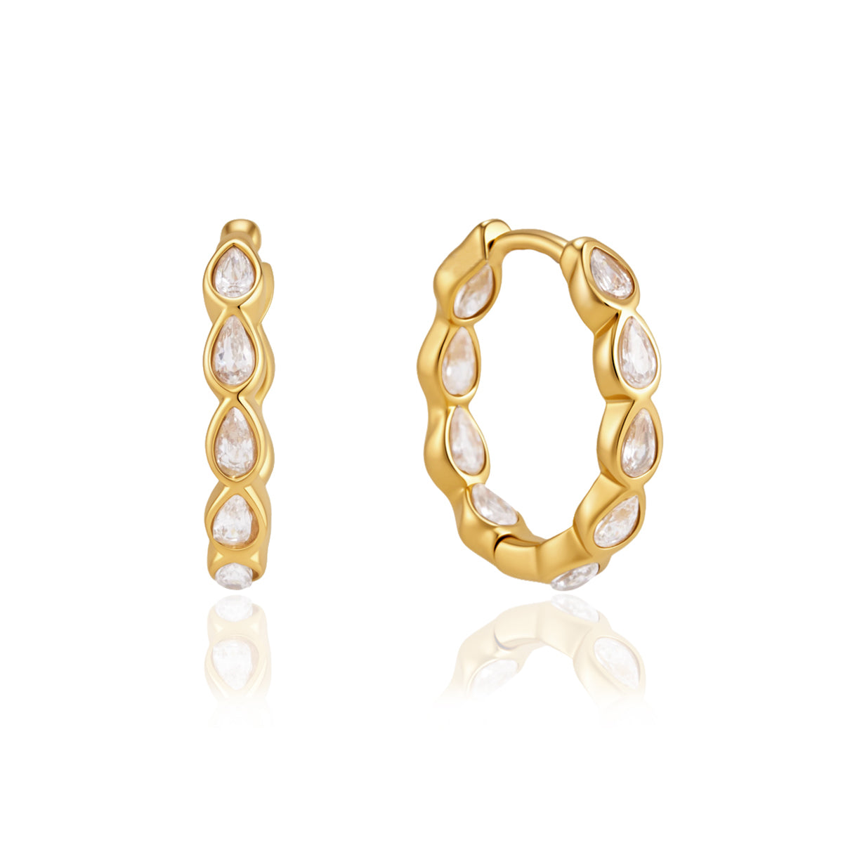 Tideglass Pear-Cut Hoop Earrings