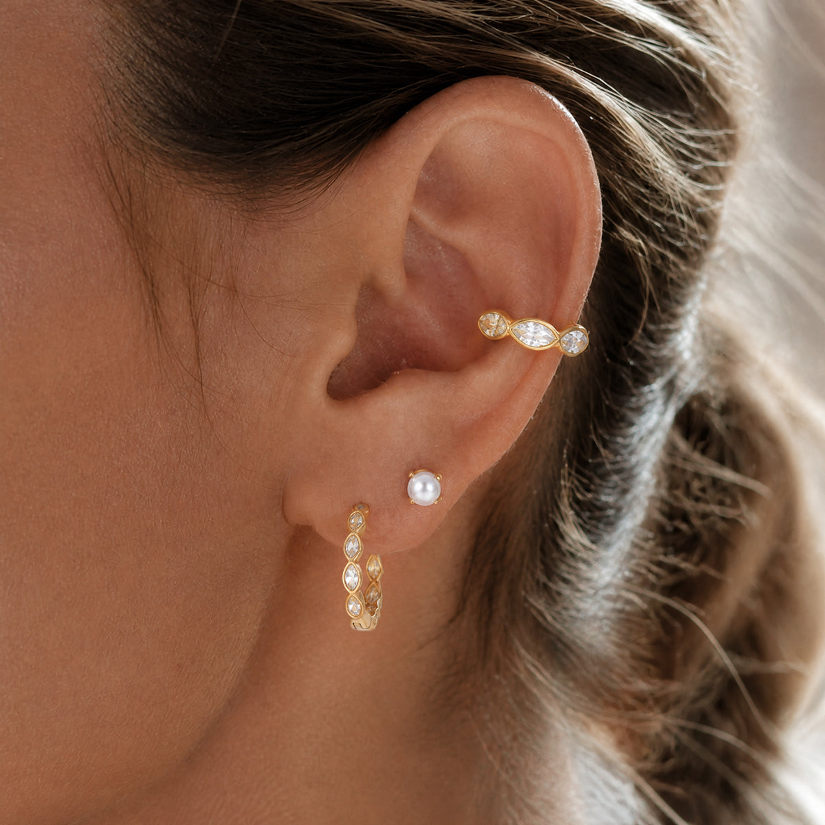 Tideglass Pear-Cut Hoop Earrings