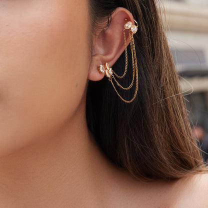 Marea Cascading Link Cuff Earrings