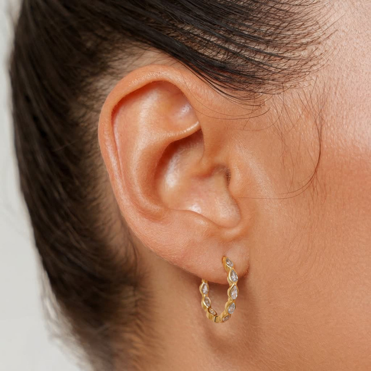 Tideglass Pear-Cut Hoop Earrings