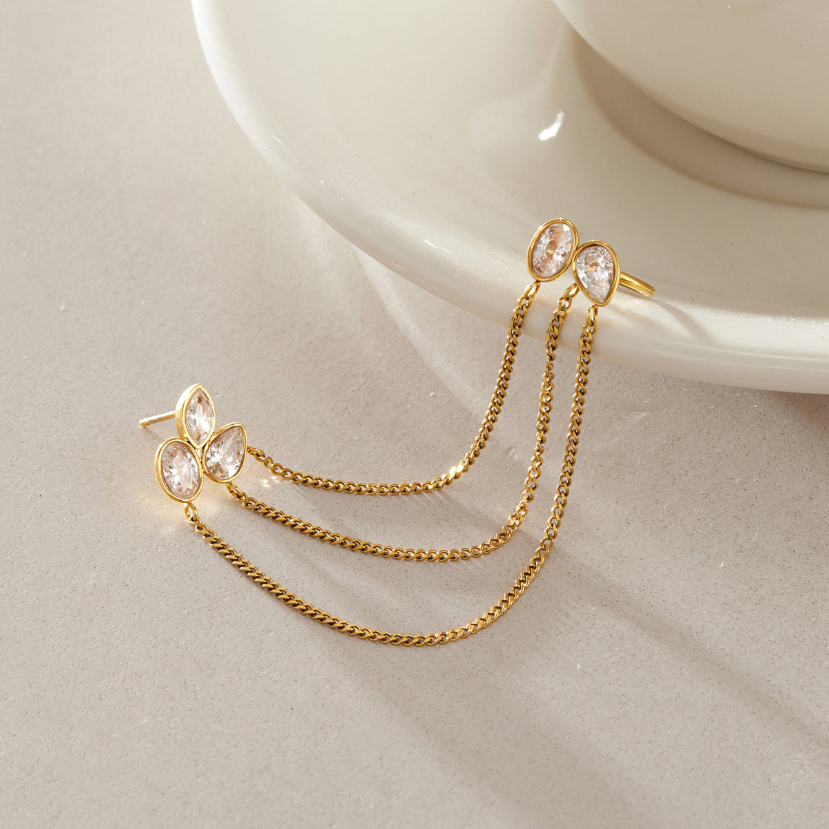 Marea Cascading Link Cuff Earrings
