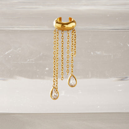 Salina Chain Fringe Cuff Earrings
