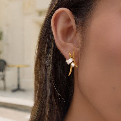 Marea Tapered Crossover Earrings