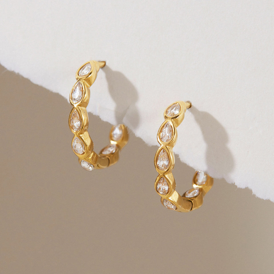 Tideglass Pear-Cut Hoop Earrings