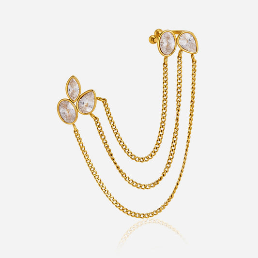 Marea Cascading Link Cuff Earrings