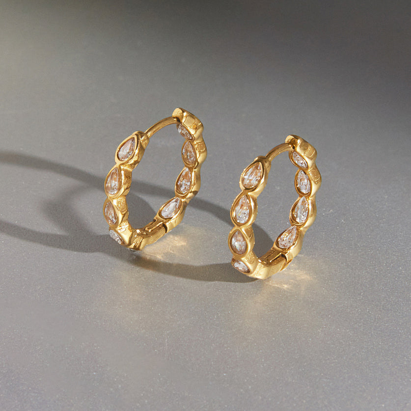 Tideglass Pear-Cut Hoop Earrings