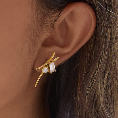 Marea Tapered Crossover Earrings