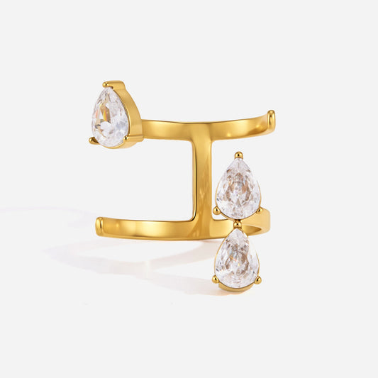 Tidefall Stepped Teardrop Ring