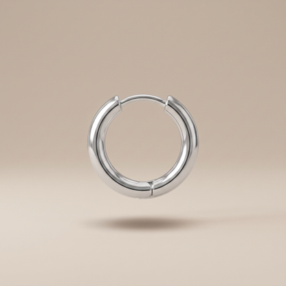Asea Classic Thick Gold Hoops — Silver color