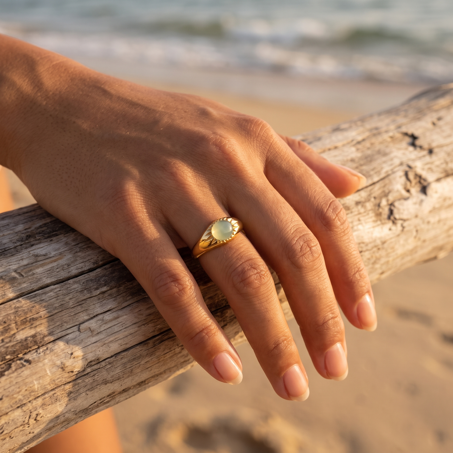 Asea Eden Jade Ring — worn by model