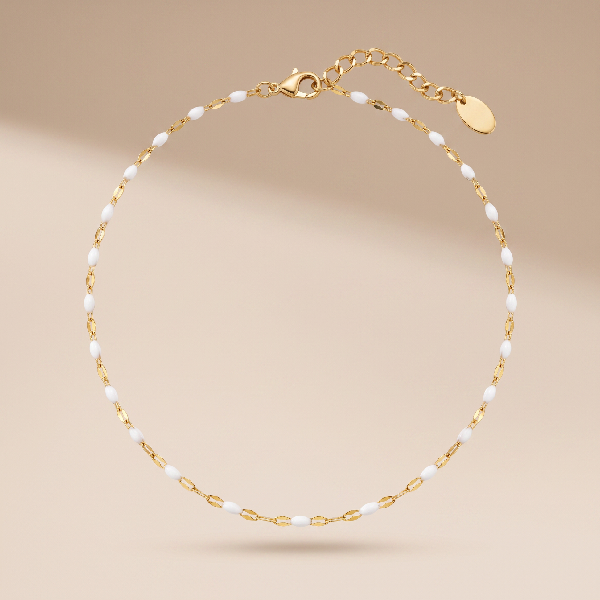 Asea Dainty White Enamel Choker — front view
