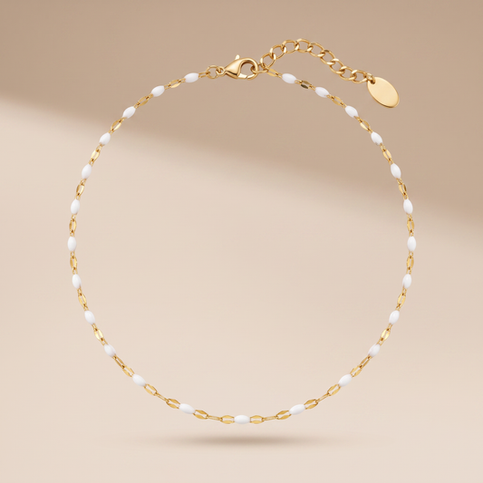 Asea Dainty White Enamel Choker — front view