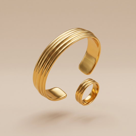 Asea Contour Sculptural Cuff — front view