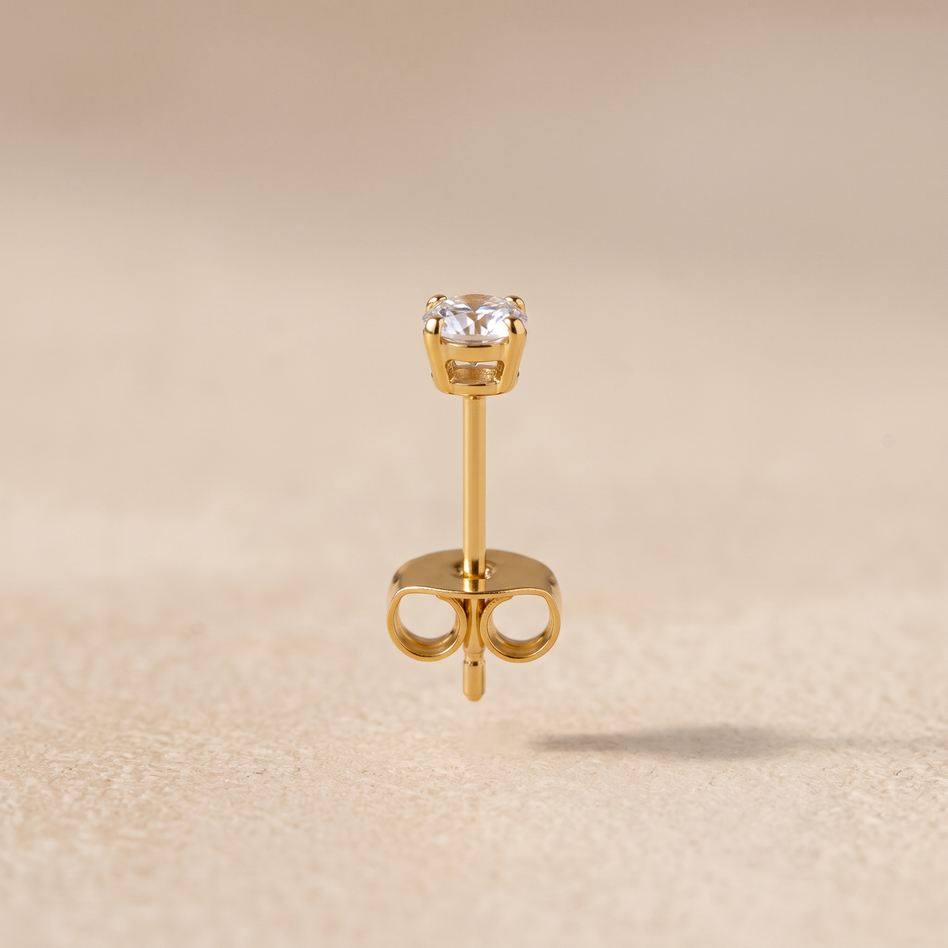 Asea Zircon Solitaire Studs — front view