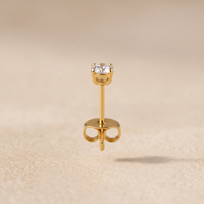 Asea Zircon Solitaire Studs — front view