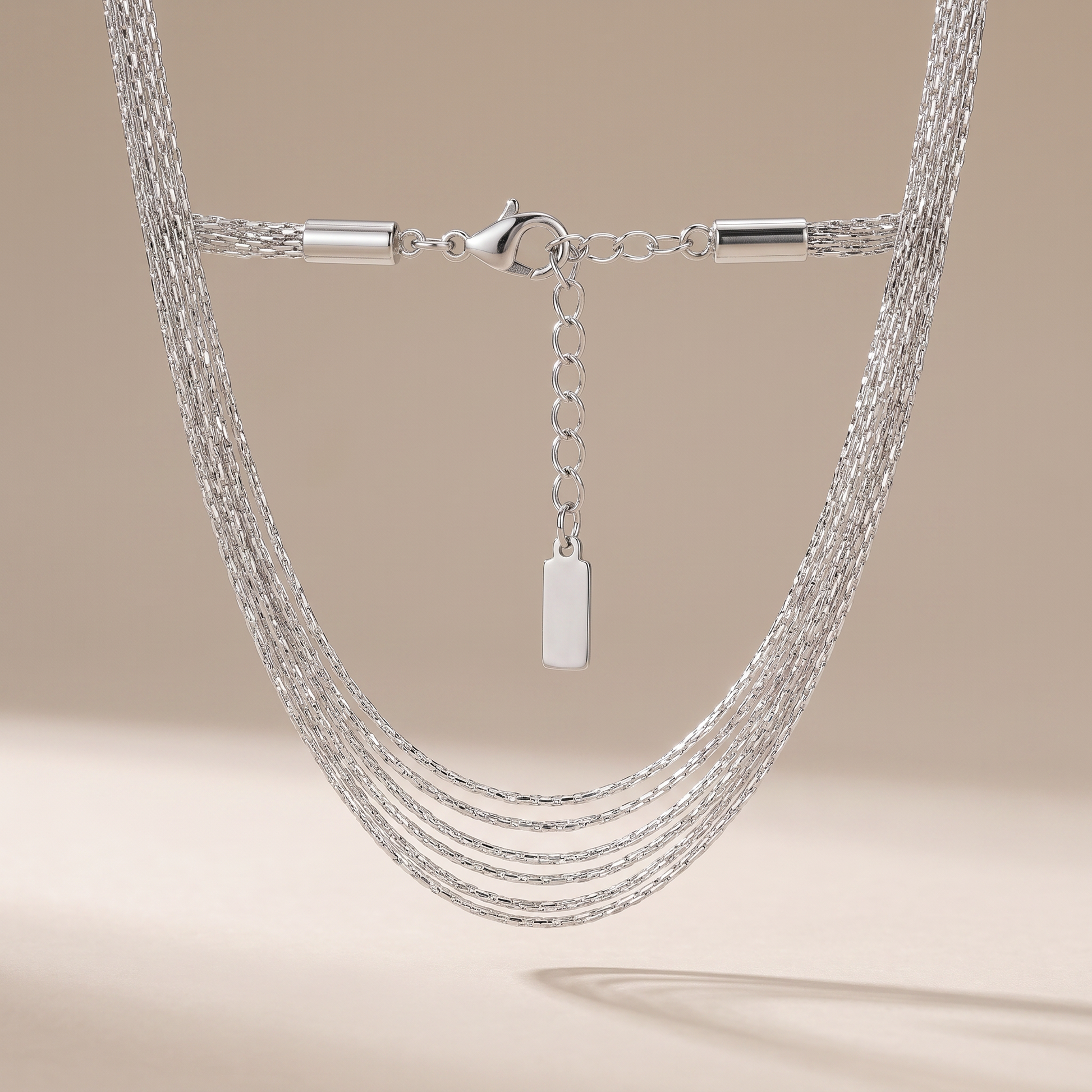 Asea Boardwalk Multi-Layer Choker — Silver color