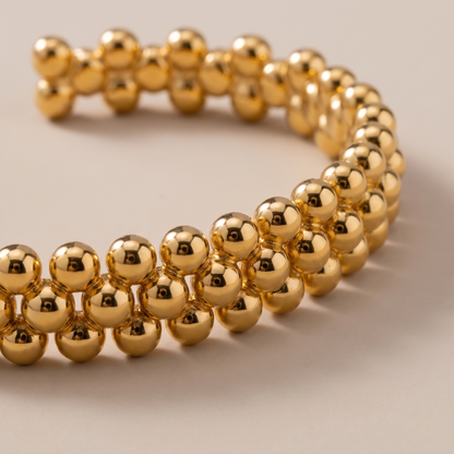Asea Bloom Beaded Cuff — close-up detail